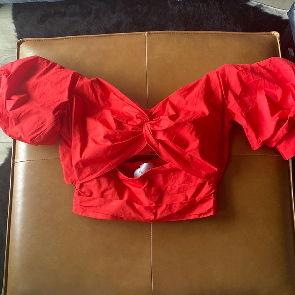 Free people Diola top in warm red